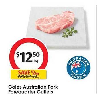 Coles Coles australian pork forequarter cutlets offer