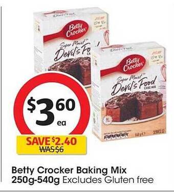 Coles Betty crocker baking mix offer
