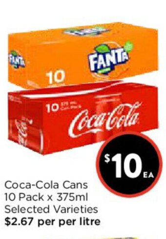Coca-Cola Cans 10 Pack x 375ml
