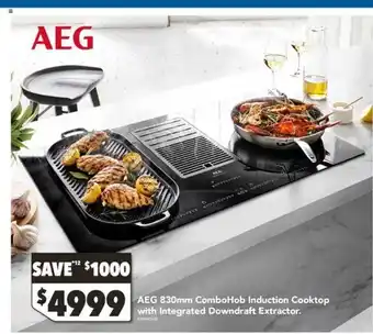 Harvey Norman Aeg 830mm combohob induction cooktop with integrated downdraft extractor. offer