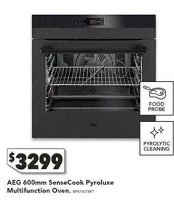 Harvey Norman Aeg 600mm sensecook pyroluxe multifunction oven. offer