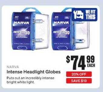 SuperCheap Auto Narva intense headlight globes offer