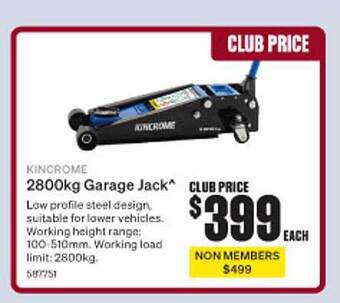 SuperCheap Auto Kincrome 2800kg garage jack^ offer