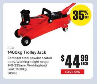 SuperCheap Auto Sca 1400kg trolley jack offer