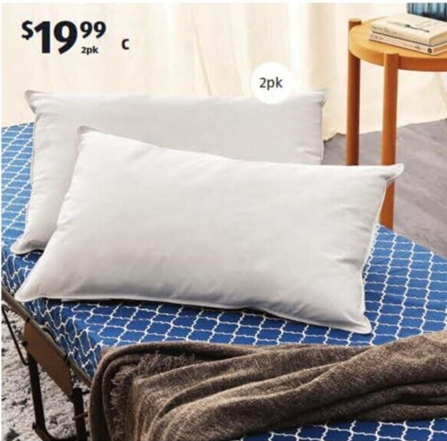 Duck Feather Pillow 2pk offer at ALDI