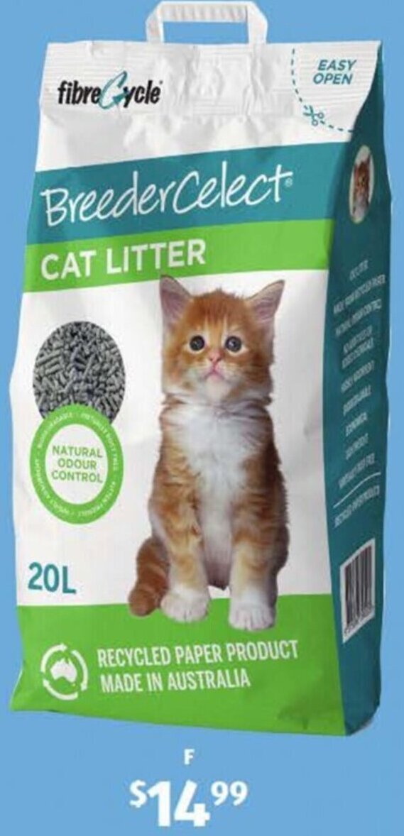 Recycled Paper Cat Litter 20L offer at ALDI