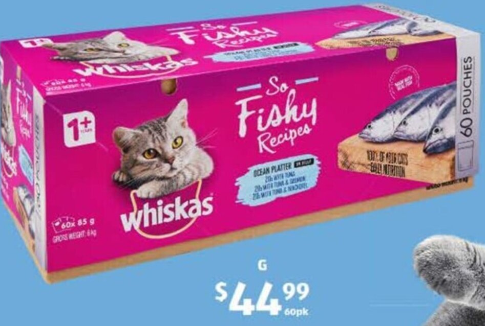 Whiskas Cat Food 60 x 85 g offer at ALDI