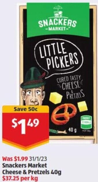 Snackers Market Cheese & Pretzels 40g