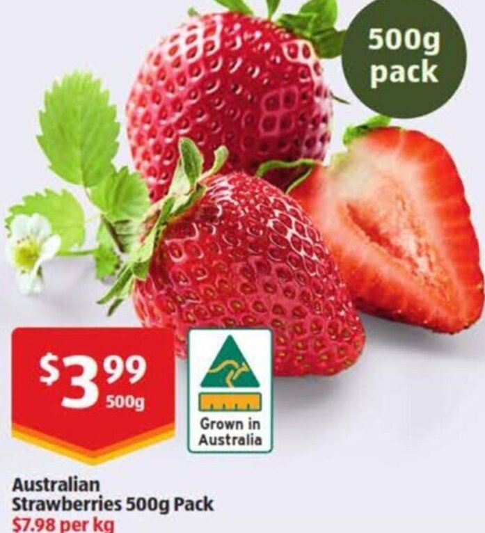 Australian Strawberries 500g offer at ALDI