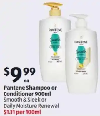 ALDI Pantene Shapoo or Conditioner 900ml offer