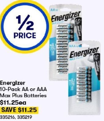 Energizer 10-Pack AA or AAA Max Plus Batteries