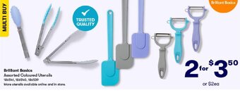 BIG W Brilliant Basics Assorted Coloured Utensils offer