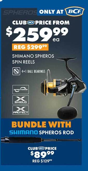 BCF Shimano spheros spin reels offer