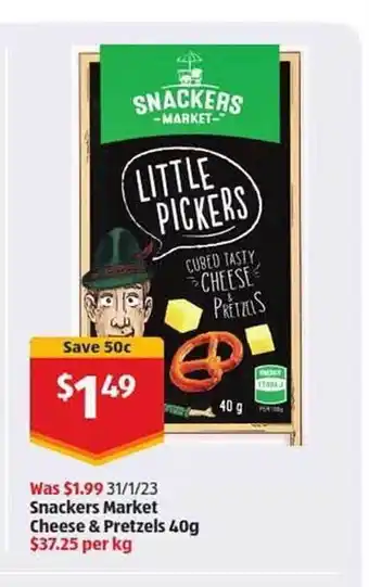 ALDI Snackers market cheese & pretzels offer