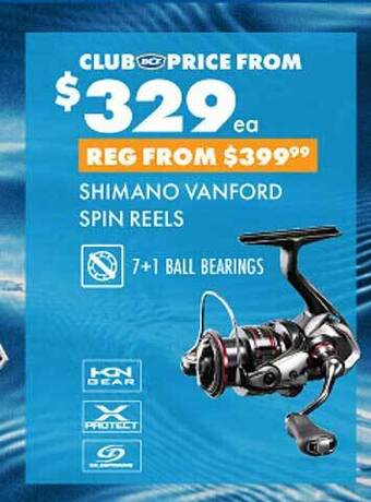 BCF Shimano vanford spin reels offer