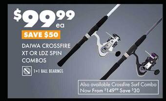 BCF Daiwa crossfire xt or ldz spin combos offer