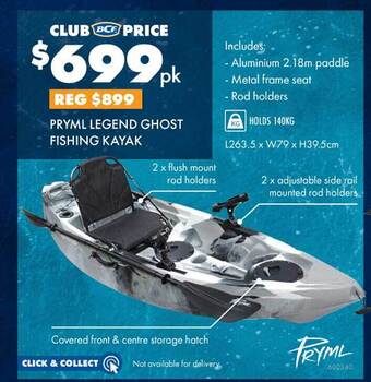 BCF Pryml legend ghost fishing kayak offer