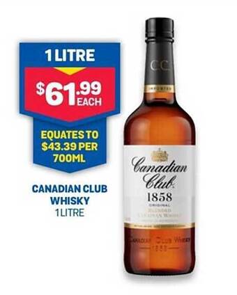 Bottlemart Canadian club whisky offer
