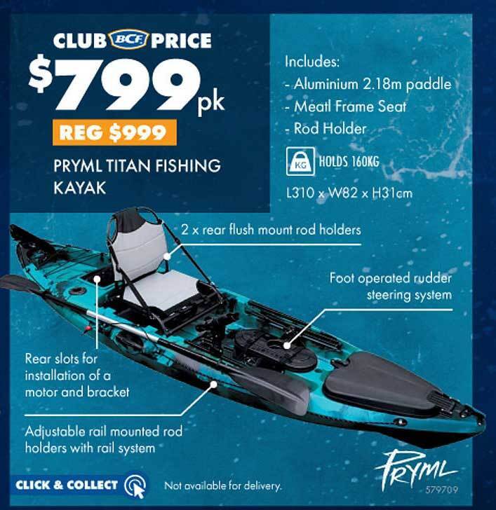 Pryml titan fishing kayak offer at BCF