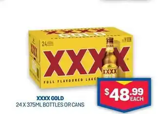Bottlemart Xxxx gold bottles or cans offer