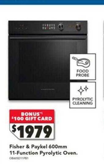 Harvey Norman Fisher & paykel 600mm 11-function pyrolytic oven offer