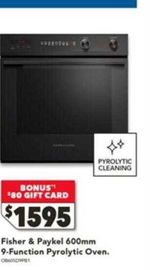 Harvey Norman Fisher & paykel 600mm 9-function pyrolytic oven offer