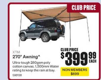SuperCheap Auto Xtm 270 awning offer