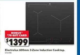 Electrolux 600mm 3-zone induction cooktop