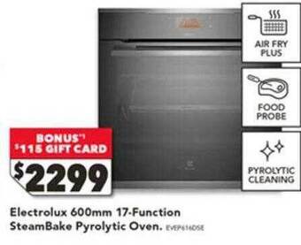 Harvey Norman Electrolux 600mm 17-function steambake pyrolytic oven. offer