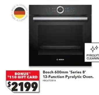 Harvey Norman Bosch 600mm 'series 8' 13-function pyrolytic oven. offer