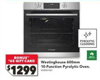 Harvey Norman Westinghouse 600mm 10-function pyrolytic oven. offer
