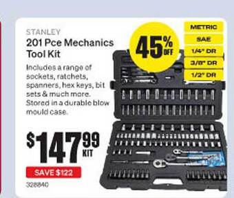 SuperCheap Auto Stanley 201 pce mechanics tool kit offer