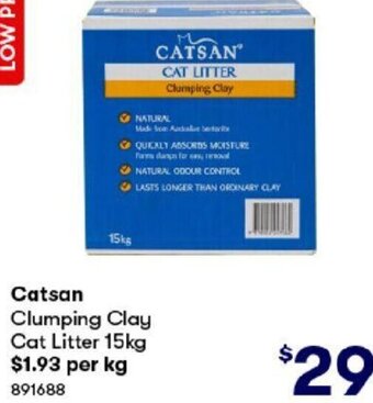 BIG W Catsan Clumping Clay Cat Litter 15kg offer
