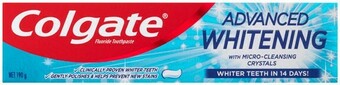 BIG W Colgate Advanced Whitening Toothpaste 190g offer