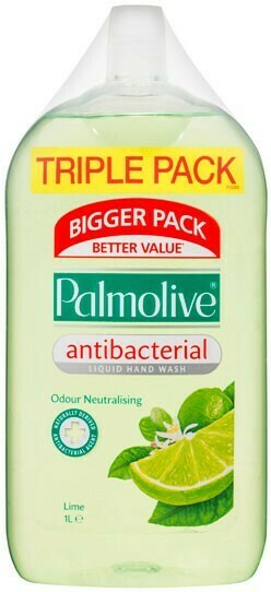 BIG W Palmolive Antibacterial Liquid Hand Wash Lime Triple Pack Refill 3 x 1L offer