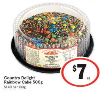 IGA Country Delight Rainbow Cake 500g offer