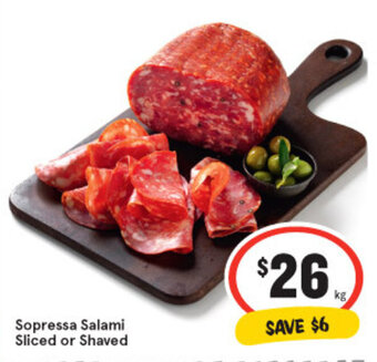 IGA Sopressa Salami Sliced or Shaved offer