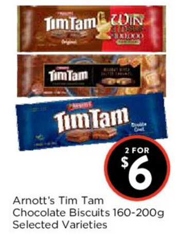 Foodworks Arnott's Tim Tam Chocolate Biscuits 160-200g offer