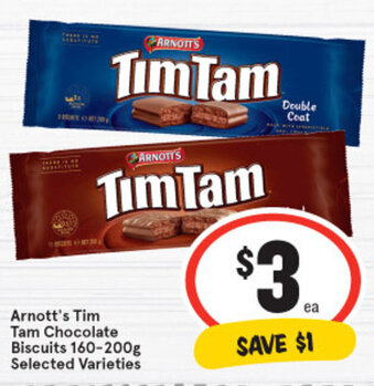 IGA Arnott's Tim Tam Chocolate Biscuits 160-200g offer