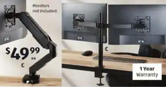 ALDI Single Arm Gas Spring Monitor Mount or Dual Arm Monitor Mount offer