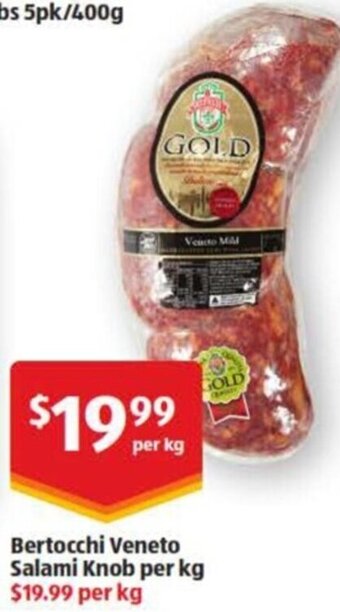 ALDI Bertocchi Veneto Salami Knob per kg offer