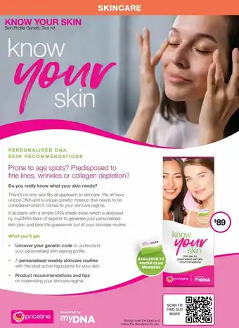 Priceline Know Your Skin Skin Profile Genetic Test Kit offer