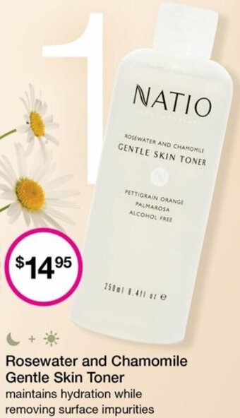 Priceline Natio Rosewater and Chamomile Gentle Skin Toner offer
