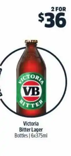 BWS Victoria bitter lager bottles offer