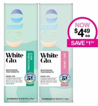 Priceline White Glo Whitening Toothpaste offer