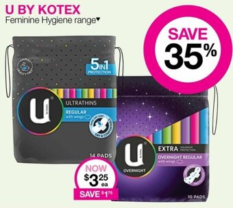 Priceline U By Kotex Feminine Hygiene Range offer