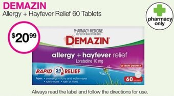 Priceline Demazin Allergy + Hayfever Relief 60 Tablets offer