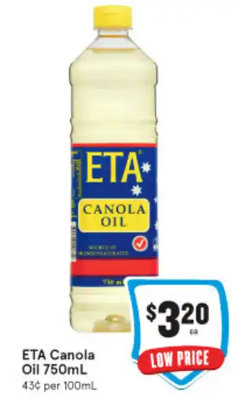 IGA ETA Canola Oil 750ml offer