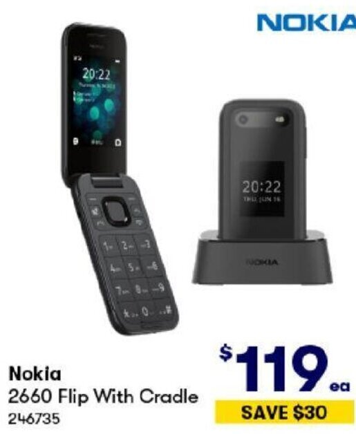 Nokia 2660 Flip With Cradle offer at BIG W