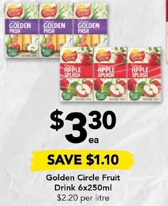 Drakes Golden Circle Fruit Drink 6x250 ml offer